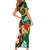 Melanesian Vanuatu Tribal Boar Tusk Family Matching Short Sleeve Bodycon Dress and Hawaiian Shirt Tropical Plants and Namele Motifs - Polynesian Pride