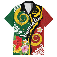 Melanesian Vanuatu Tribal Boar Tusk Family Matching Summer Maxi Dress and Hawaiian Shirt Tropical Plants and Namele Motifs - Polynesian Pride