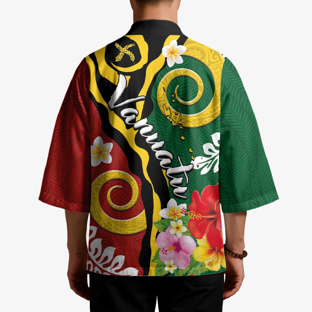 Melanesian Vanuatu Tribal Boar Tusk Kimono Tropical Plants and Namele Motifs - Polynesian Pride