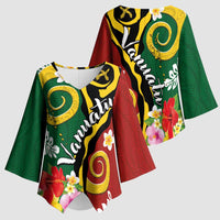 Melanesian Vanuatu Tribal Boar Tusk Kimono Sleeve Blouse Tropical Plants and Namele Motifs - Polynesian Pride