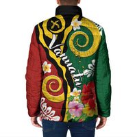 Melanesian Vanuatu Tribal Boar Tusk Padded Jacket Tropical Plants and Namele Motifs - Polynesian Pride