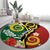 Melanesian Vanuatu Tribal Boar Tusk Round Carpet Tropical Plants and Namele Motifs - Polynesian Pride