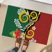 Melanesian Vanuatu Tribal Boar Tusk Rubber Doormat Tropical Plants and Namele Motifs - Polynesian Pride