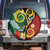 Melanesian Vanuatu Tribal Boar Tusk Spare Tire Cover Tropical Plants and Namele Motifs - Polynesian Pride