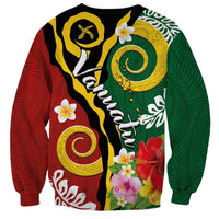 Melanesian Vanuatu Tribal Boar Tusk Sweatshirt Tropical Plants and Namele Motifs - Polynesian Pride