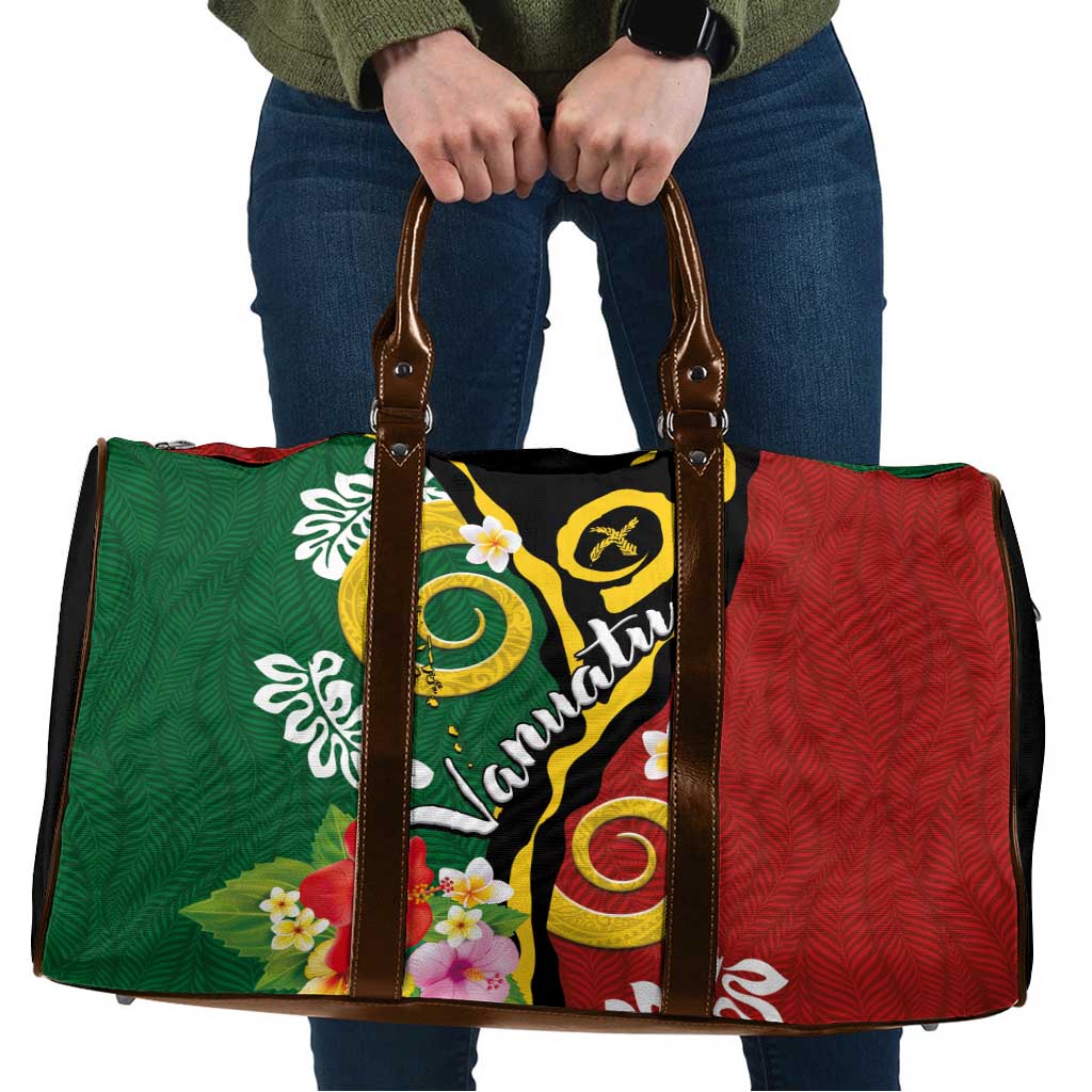 Melanesian Vanuatu Tribal Boar Tusk Travel Bag Tropical Plants and Namele Motifs - Polynesian Pride