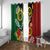 Melanesian Vanuatu Tribal Boar Tusk Window Curtain Tropical Plants and Namele Motifs - Polynesian Pride