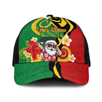 Vanuatu Christmas Baseball Net Cap Funny Santa with Namele and Boar Tusk Tribal - Polynesian Pride