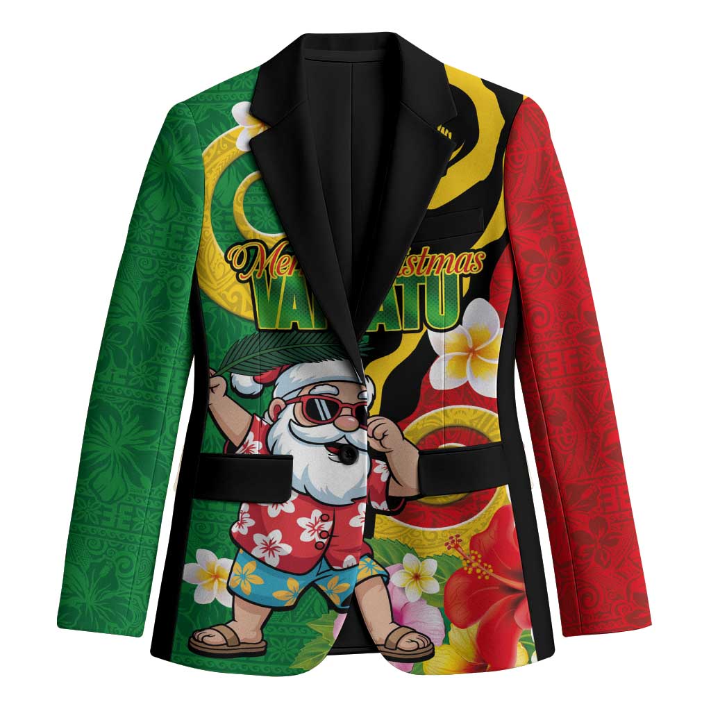 Vanuatu Christmas Blazer Funny Santa with Namele and Boar Tusk Tribal - Polynesian Pride