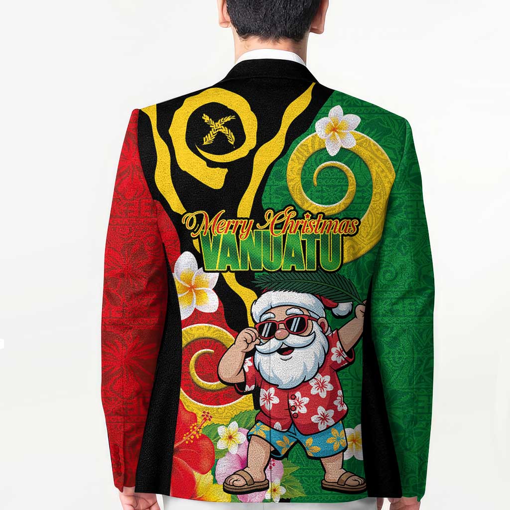 Vanuatu Christmas Blazer Funny Santa with Namele and Boar Tusk Tribal - Polynesian Pride