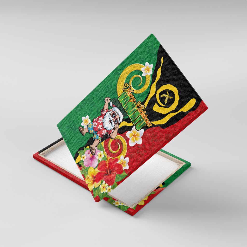 Vanuatu Christmas Canvas Wall Art Funny Santa with Namele and Boar Tusk Tribal - Polynesian Pride