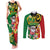 Vanuatu Christmas Couples Matching Tank Maxi Dress and Long Sleeve Button Shirt Funny Santa with Namele and Boar Tusk Tribal - Polynesian Pride