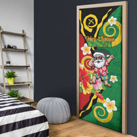 Vanuatu Christmas Door Cover Funny Santa with Namele and Boar Tusk Tribal - Polynesian Pride