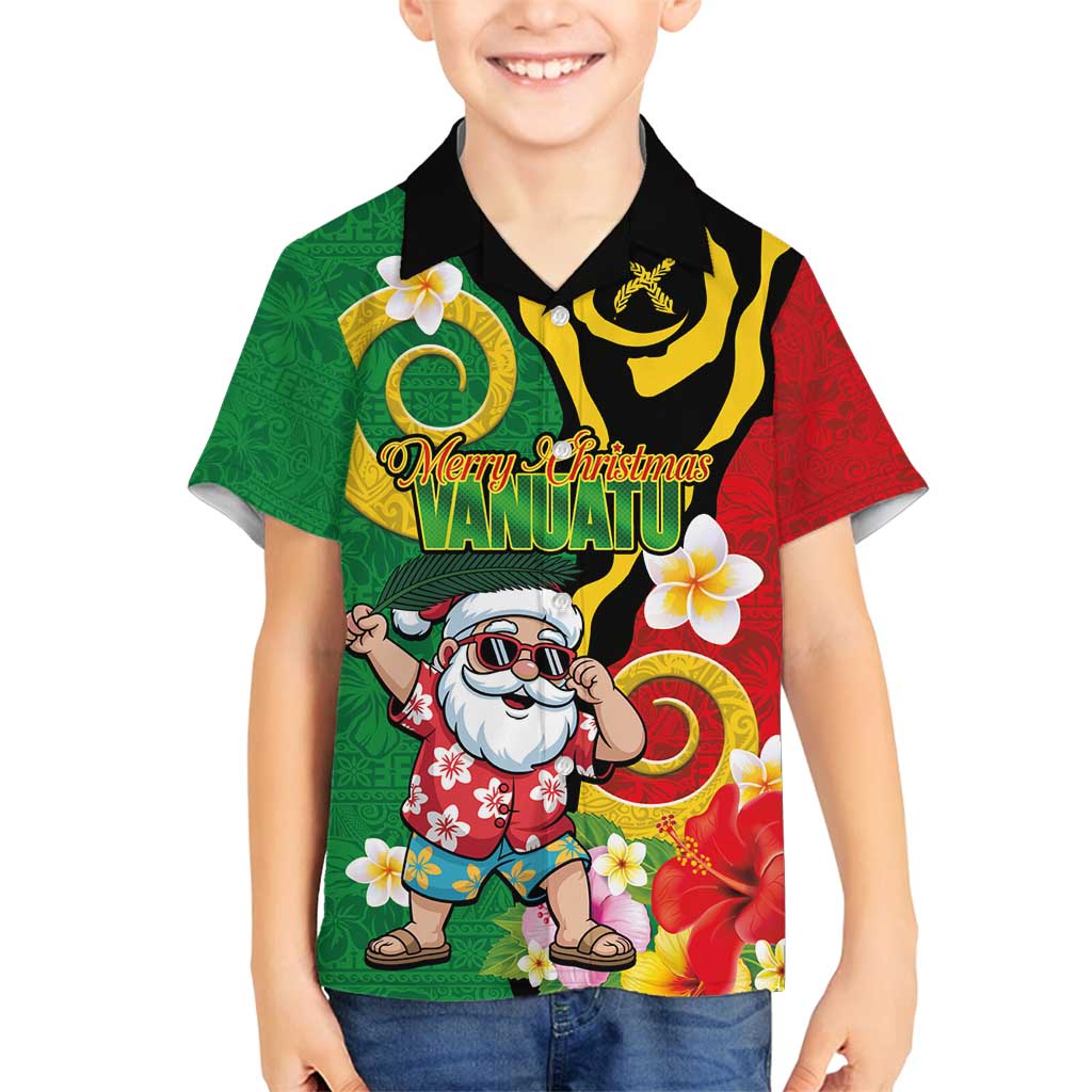 Vanuatu Christmas Family Matching Long Sleeve Bodycon Dress and Hawaiian Shirt Funny Santa with Namele and Boar Tusk Tribal - Polynesian Pride