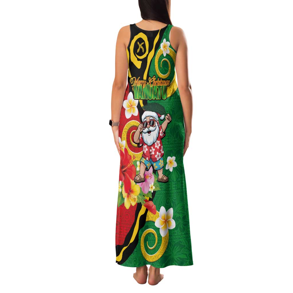 Vanuatu Christmas Family Matching Tank Maxi Dress and Hawaiian Shirt Funny Santa with Namele and Boar Tusk Tribal - Polynesian Pride