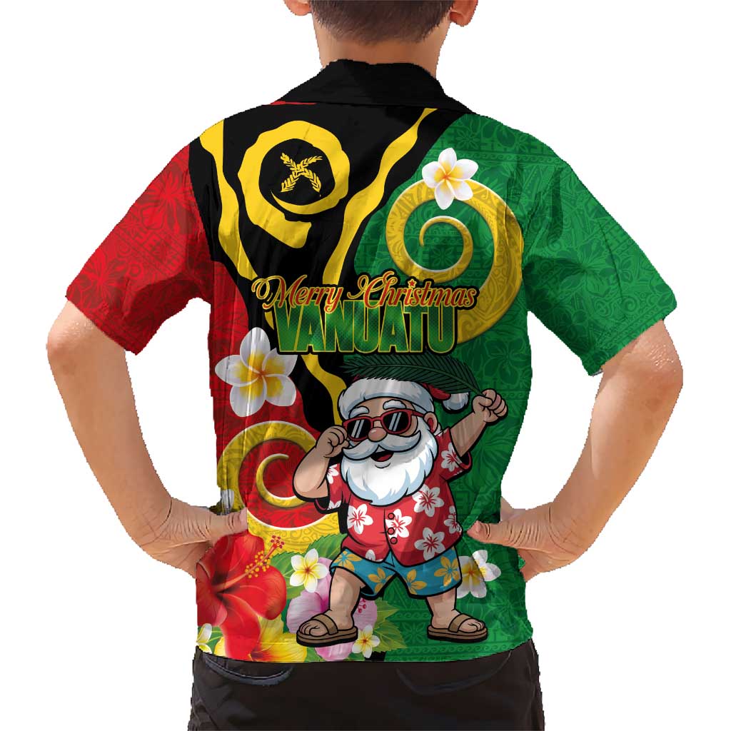 Vanuatu Christmas Hawaiian Shirt Funny Santa with Namele and Boar Tusk Tribal - Polynesian Pride