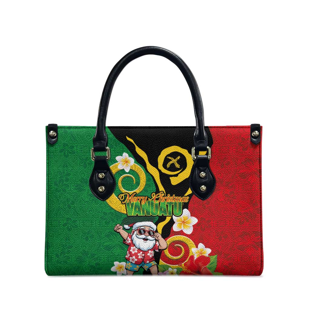 Vanuatu Christmas Leather Bag Funny Santa with Namele and Boar Tusk Tribal - Polynesian Pride