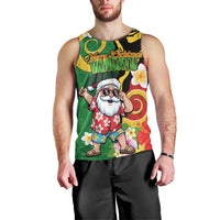 Vanuatu Christmas Men Tank Top Funny Santa with Namele and Boar Tusk Tribal - Polynesian Pride