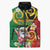 Vanuatu Christmas Sleeveless Puffer Jacket Funny Santa with Namele and Boar Tusk Tribal - Polynesian Pride
