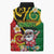 Vanuatu Christmas Sleeveless Puffer Jacket Funny Santa with Namele and Boar Tusk Tribal - Polynesian Pride