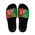Vanuatu Christmas Slide Sandals Funny Santa with Namele and Boar Tusk Tribal - Polynesian Pride