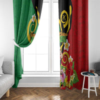 Vanuatu Christmas Window Curtain Funny Santa with Namele and Boar Tusk Tribal - Polynesian Pride