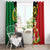 Vanuatu Christmas Window Curtain Funny Santa with Namele and Boar Tusk Tribal - Polynesian Pride