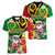 Vanuatu Christmas Women V-Neck T-Shirt Funny Santa with Namele and Boar Tusk Tribal - Polynesian Pride