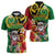 Vanuatu Christmas Zipper Polo Shirt Funny Santa with Namele and Boar Tusk Tribal - Polynesian Pride