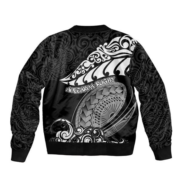 Samoan Rugby Manu Samoa 7s Polynesian Pattern Sleeve Zip Bomber Jacket LT14 main image 0