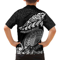 New Zealand Rugby Family Matching Puletasi Dress and Hawaiian Shirt Maori Warrior Rugby Silver Fern Tribal Pattern LT03 - Polynesian Pride