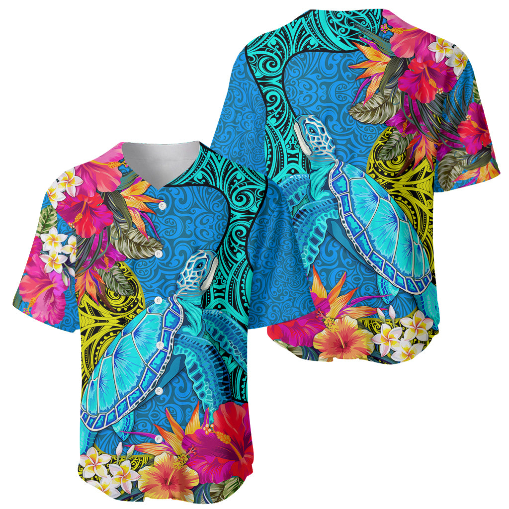 polynesian-baseball-jersey-the-turtle-jung-flower-with-maori-pattern-ethnic-style