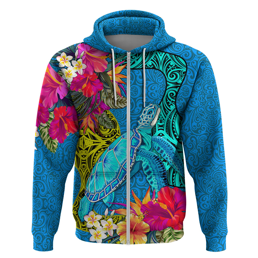 Polynesian Hoodie The Turtle Jung Flower with Maori Pattern Ethnic Style LT03 - Polynesian Pride