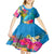 custom-polynesian-kid-short-sleeve-dress-the-turtle-jung-flower-with-maori-pattern-ethnic-style