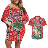 hawaii-christmas-couples-matching-off-shoulder-short-dress-and-hawaiian-shirt-the-santa-surfing-hawaii-xmas-style