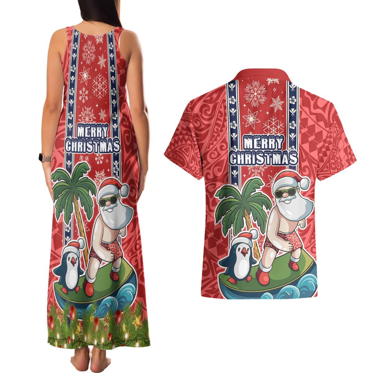 hawaii-christmas-couples-matching-tank-maxi-dress-and-hawaiian-shirt-the-santa-surfing-hawaii-xmas-style