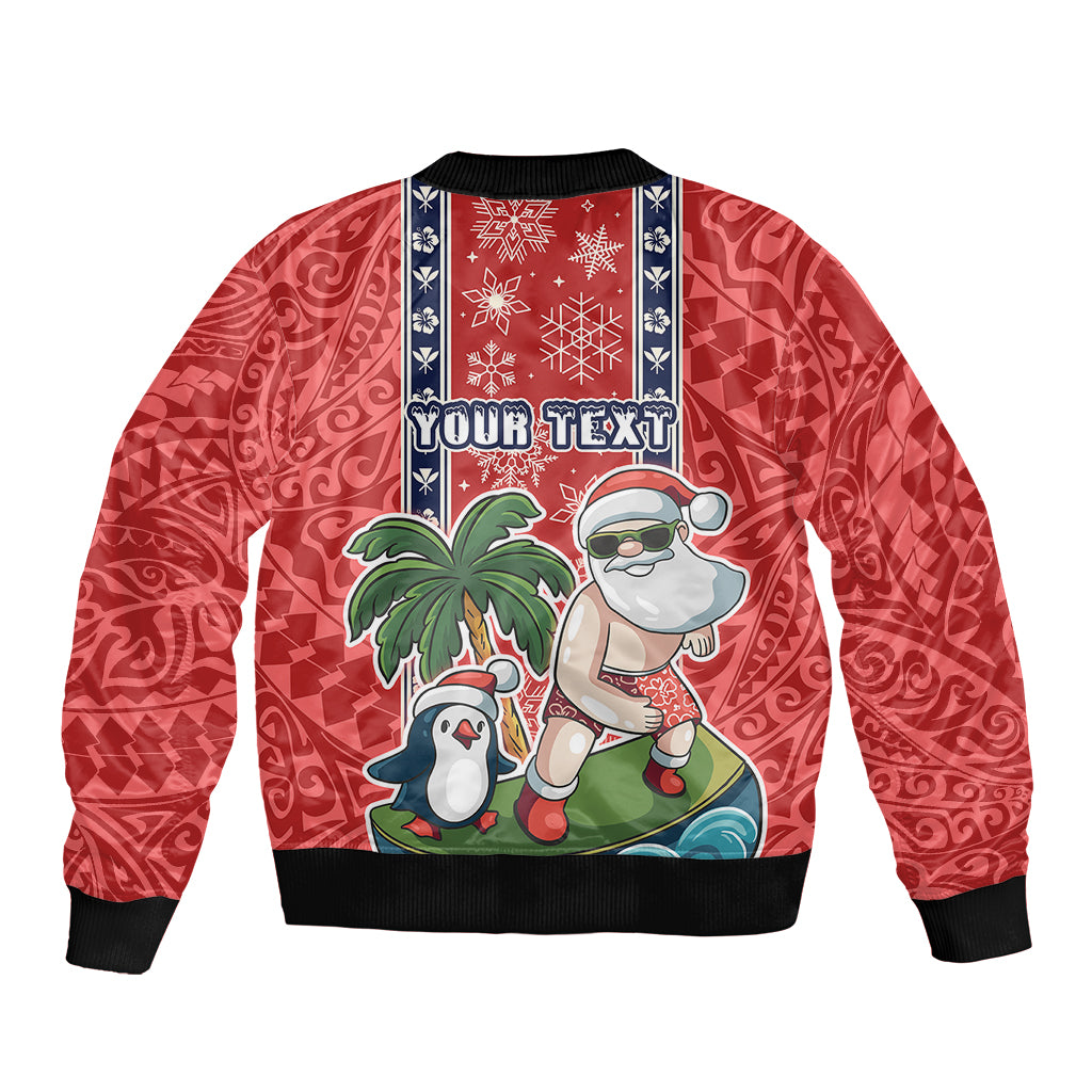 Custom Hawaii Christmas Bomber Jacket The Santa Surfing Hawaii Xmas Style LT03 - Polynesian Pride
