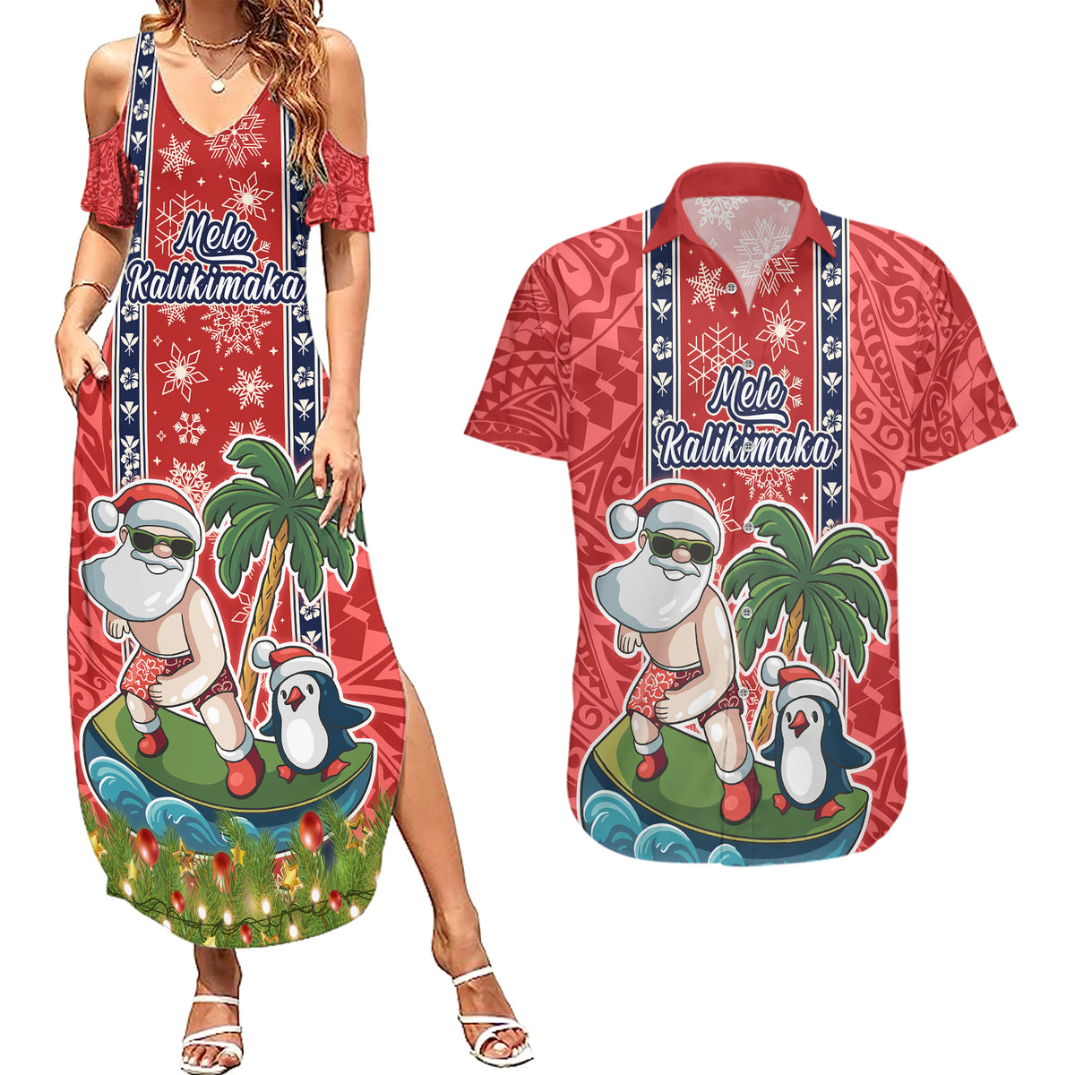 custom-hawaii-christmas-couples-matching-summer-maxi-dress-and-hawaiian-shirt-the-santa-surfing-hawaii-xmas-style