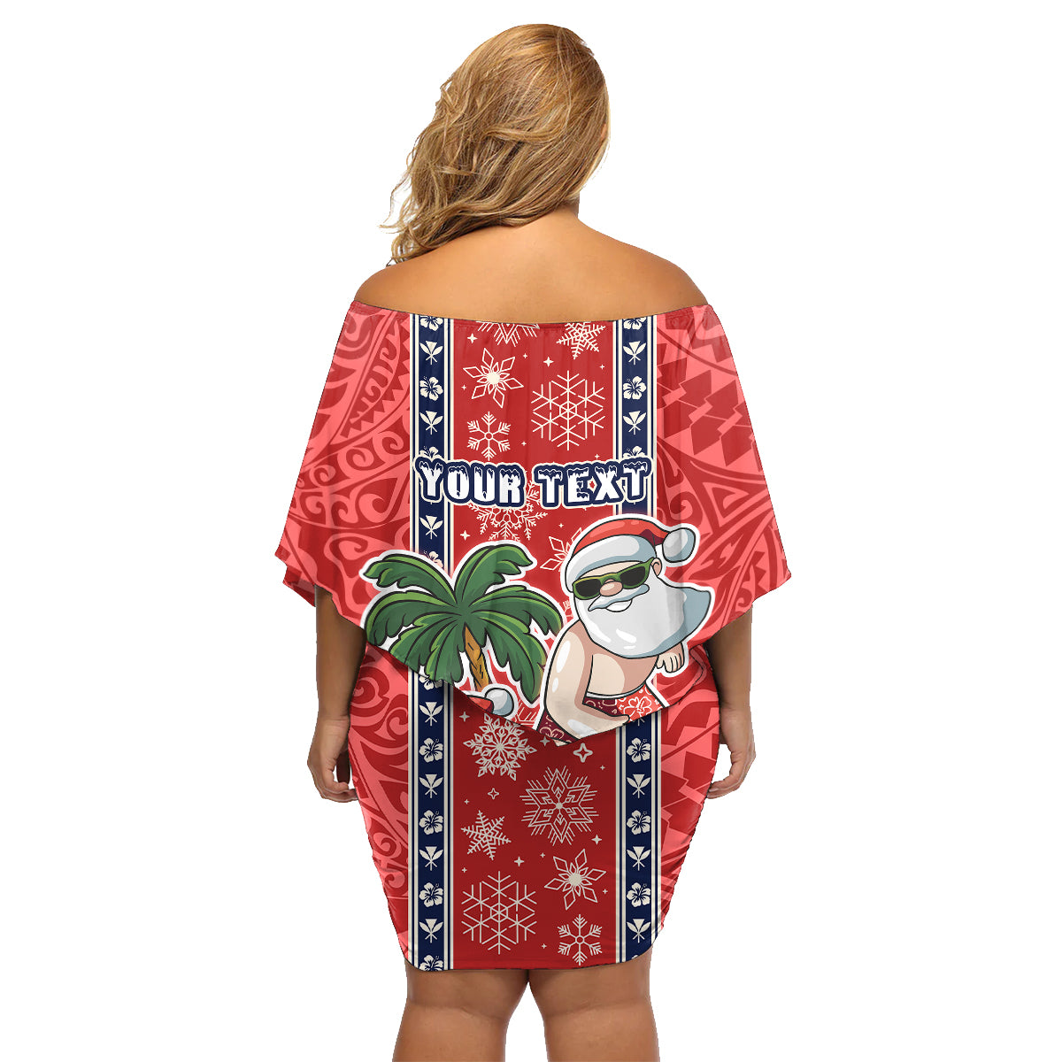 custom-hawaii-christmas-family-matching-off-shoulder-short-dress-and-hawaiian-shirt-the-santa-surfing-hawaii-xmas-style