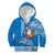 Hawaii Mele Kalikimaka Kid Hoodie Santa Riding The DolPhin Mix Kakau Pattern Blue Style LT03 - Polynesian Pride
