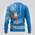 Custom Hawaii Mele Kalikimaka Ugly Christmas Sweater Santa Riding The DolPhin Mix Kakau Pattern Blue Style LT03 - Polynesian Pride