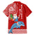 Hawaii Mele Kalikimaka Family Matching Tank Maxi Dress and Hawaiian Shirt Santa Riding The DolPhin Mix Kakau Pattern Red Style LT03 - Polynesian Pride