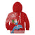 Hawaii Mele Kalikimaka Kid Hoodie Santa Riding The DolPhin Mix Kakau Pattern Red Style LT03 - Polynesian Pride