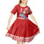 Hawaii Mele Kalikimaka Kid Short Sleeve Dress Santa Riding The DolPhin Mix Kakau Pattern Red Style LT03 - Polynesian Pride