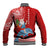 Custom Hawaii Mele Kalikimaka Baseball Jacket Santa Riding The DolPhin Mix Kakau Pattern Red Style LT03 - Polynesian Pride