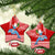 Custom Hawaii Mele Kalikimaka Ceramic Ornament Santa Riding The DolPhin Mix Kakau Pattern Red Style LT03 Star Red - Polynesian Pride