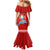 Custom Hawaii Mele Kalikimaka Family Matching Mermaid Dress and Hawaiian Shirt Santa Riding The DolPhin Mix Kakau Pattern Red Style LT03 - Polynesian Pride