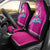 Custom Hawaii Mele Kalikimaka Car Seat Cover Santa Riding The DolPhin Mix Kakau Pattern Pink Style LT03 - Polynesian Pride