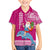 Custom Hawaii Mele Kalikimaka Family Matching Long Sleeve Bodycon Dress and Hawaiian Shirt Santa Riding The DolPhin Mix Kakau Pattern Pink Style LT03 Son's Shirt Pink - Polynesian Pride
