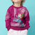 Custom Hawaii Mele Kalikimaka Kid Ugly Christmas Sweater Santa Riding The DolPhin Mix Kakau Pattern Pink Style LT03 - Polynesian Pride